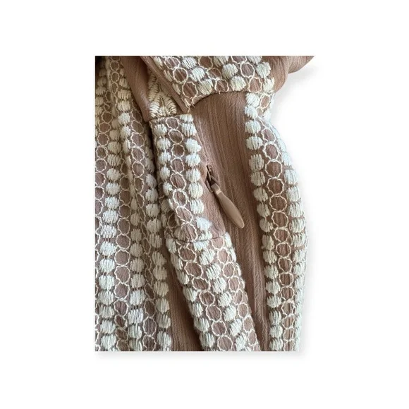 House of Harlow 1960 Striped Mini Dress in Tan and White - Picture 7 of 12